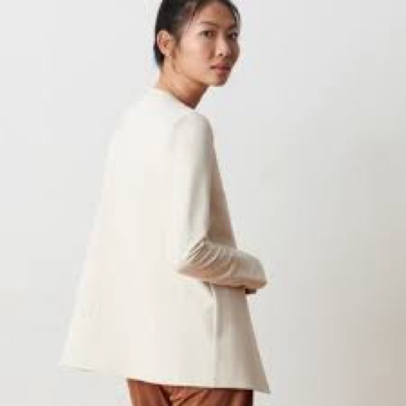 ADAY Strategy Blazer XS oat cream boxy jacket snap career Stretch Office neutral - Picture 4 of 13